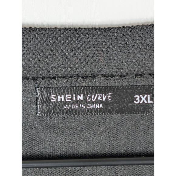 Shein Curve Womens 3XL Black Open Front Drape Cardigan Long Sleeve Plus Size - Picture 6 of 14